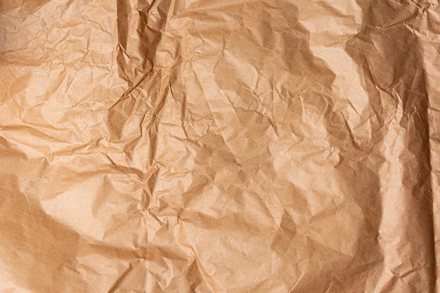 Photo brown crumpled paper texture