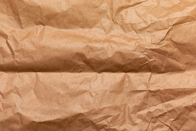 Photo brown crumpled paper texture