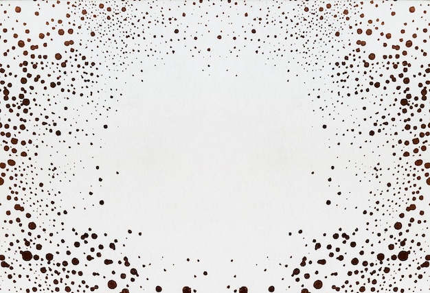 Brown dot on white background with copy space center picture