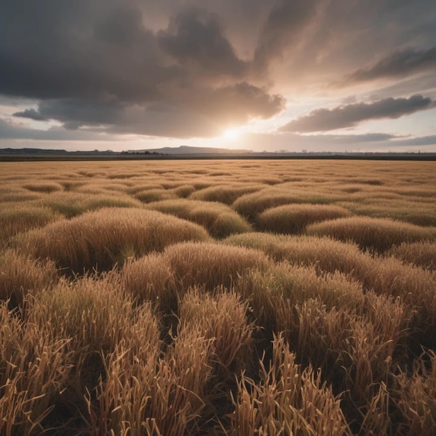 Brown field under white sky during