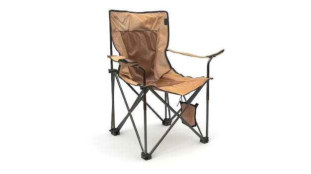 Photo a brown folding chair with a brown leather cover