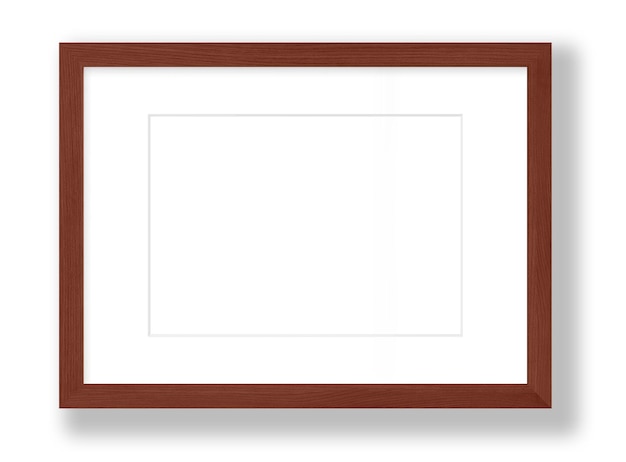 A brown frame with a white background and a white background.