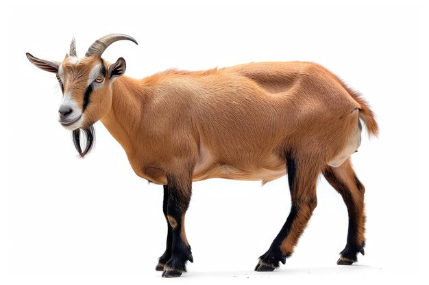 Brown goat isolated on white background