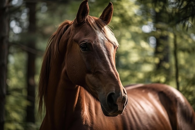 Brown horse closeup