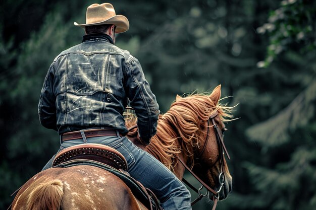 Brown Horse and Rider Portrait