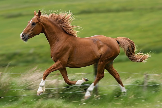 Brown Horse Trotting