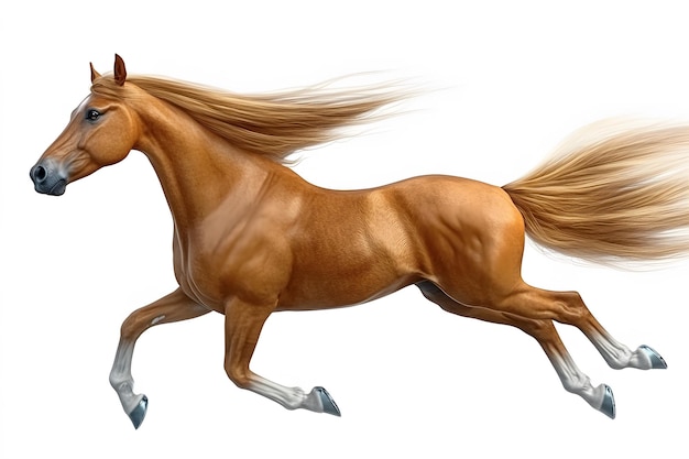 a brown horse on a white background