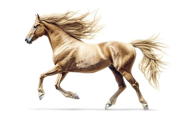 a brown horse on a white background