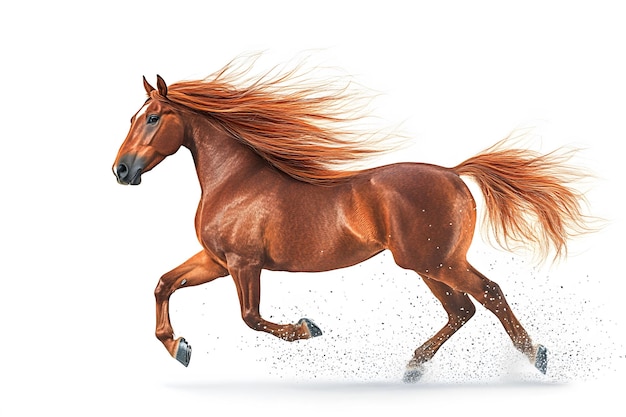 a brown horse on a white background