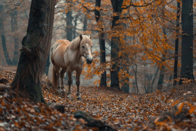 Photo brown horse with shiny coat