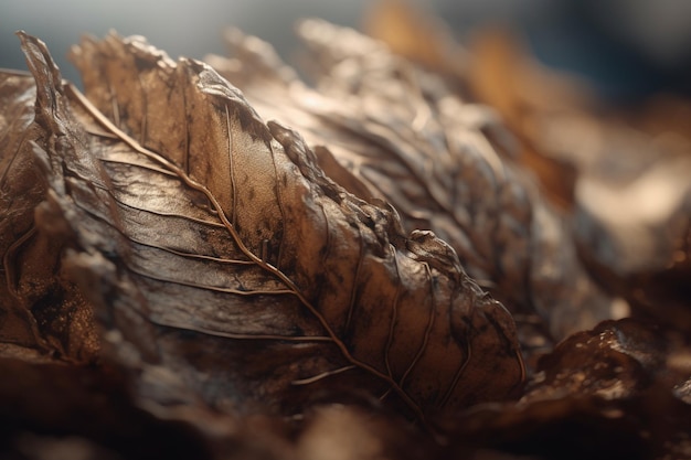 A brown leaf with the word on it on it