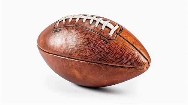 brown leather american football isolated on white background