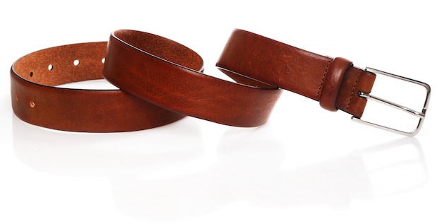 Brown leather belt