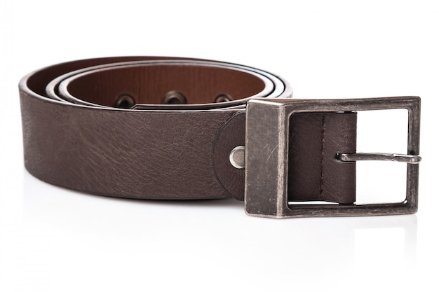 Brown leather belt