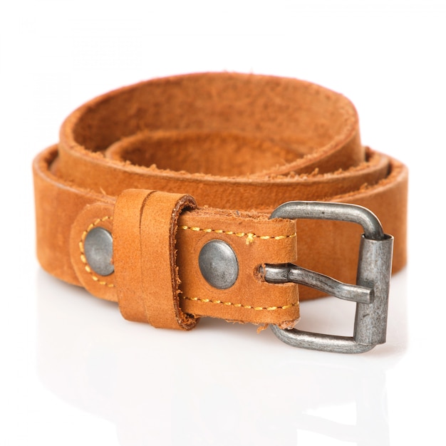 Brown leather belt