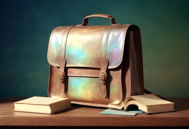 Photo a brown leather book is sitting on a table with a book titled  the color