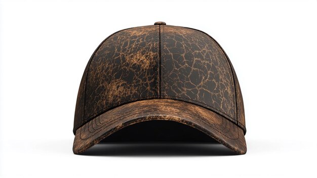 Photo a brown leather hat with a black and brown design