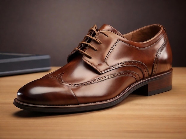 Brown leather office shoe