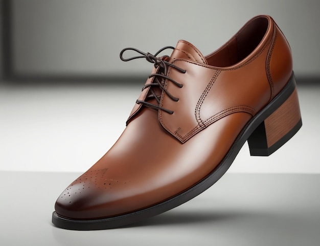 Brown leather office shoe