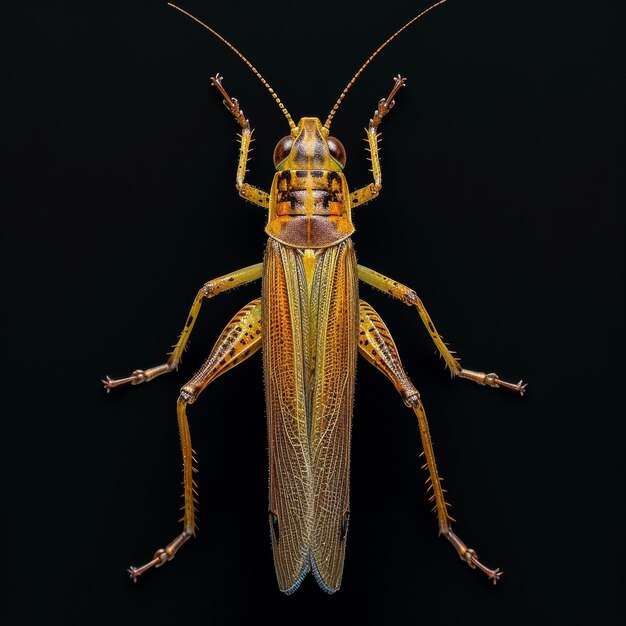 a Brown Locust on dark Background