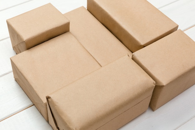 Brown mail package parcel blank