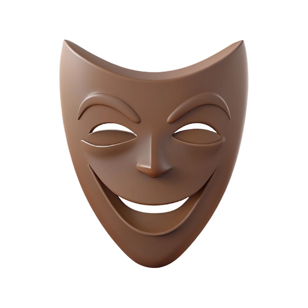 a brown mask with a white background that saysthe mask