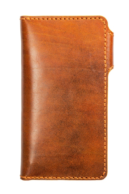 Brown natural leather women wallet