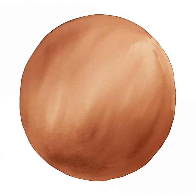 Brown oval watercolor paint brush stroke