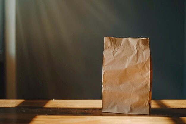 Photo a brown paper bag sitting on a table