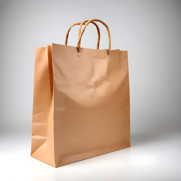 a brown paper bag with handles that say bag