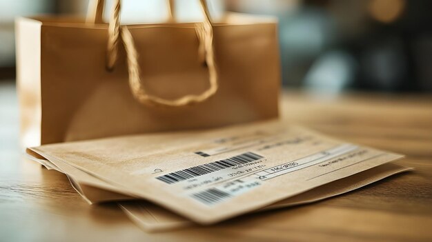 Photo a brown paper bag with the word airport on it