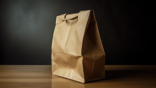 A brown paper bag with the word food on it