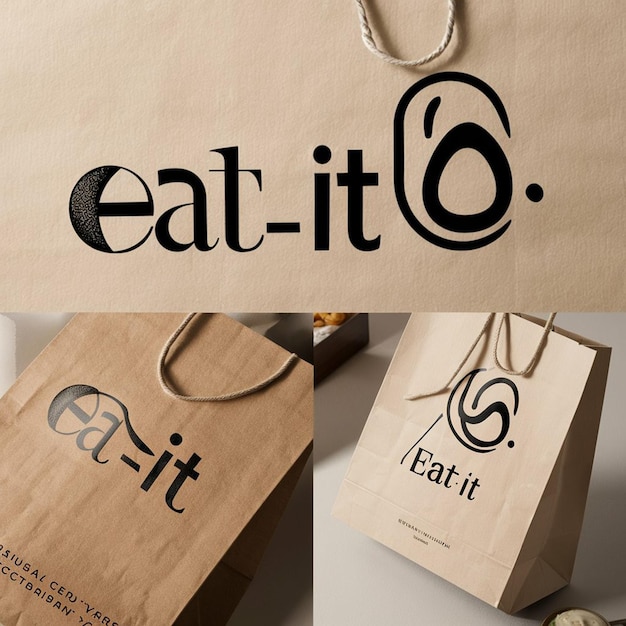 a brown paper bag with the words eat it