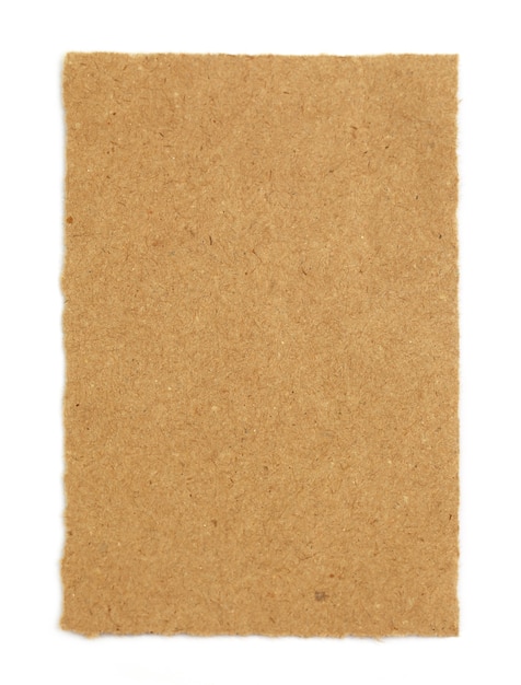 Brown paper over white background