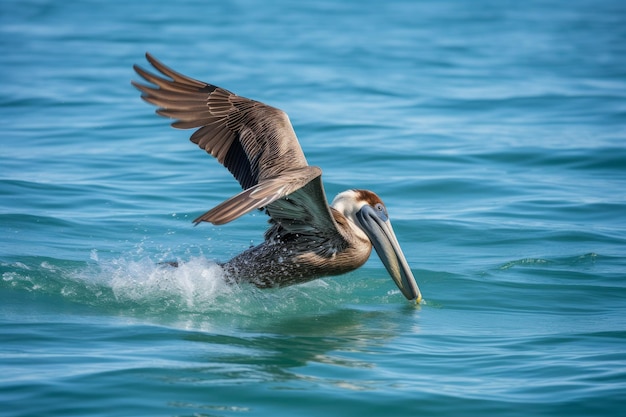 Brown pelican diving Generate Ai