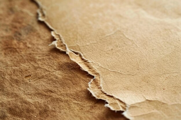 Photo a brown piece of paper with a torn edge