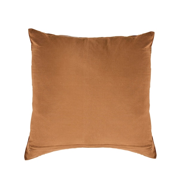 a brown pillow on a white background with a brown pillow on it