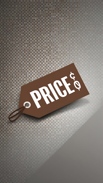 Photo brown price tag on transparency background png