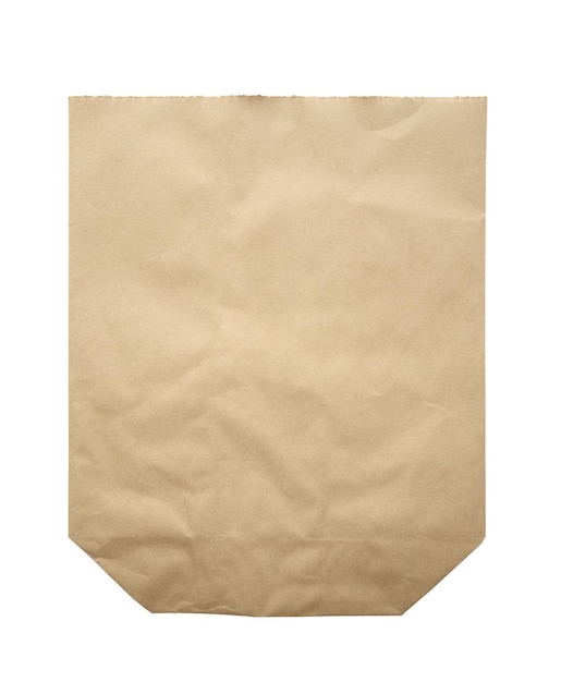 Brown recycle paper bag isolated on white background