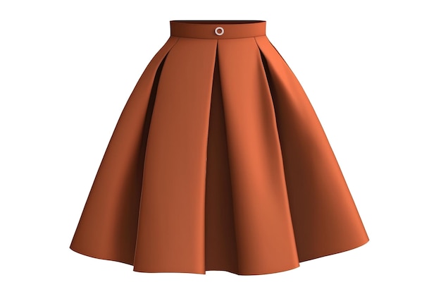 Brown Skirt On Isolated Tansparent Background Png Mockup Generative AI