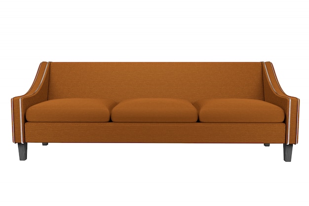 Brown Sofa and Chair fabric leather isolated