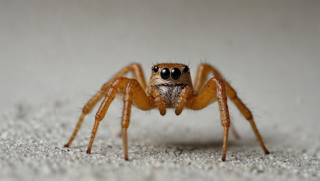 a brown spider with many legs in the center The spider has a white belly and brown legs