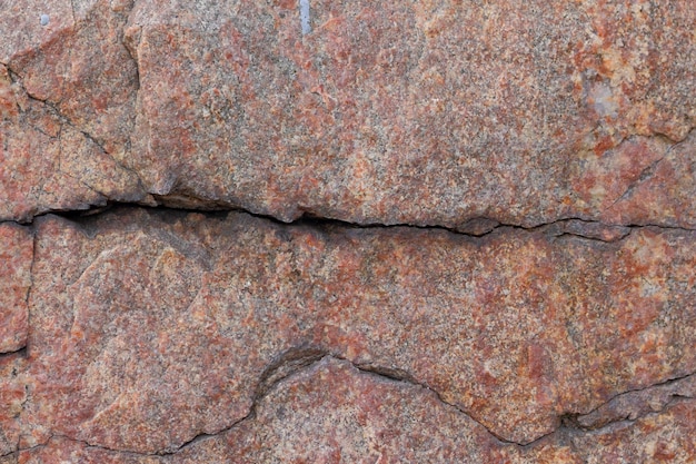 Brown stone or rock background Rough brown stone wall Closeup view of textured weathered surface