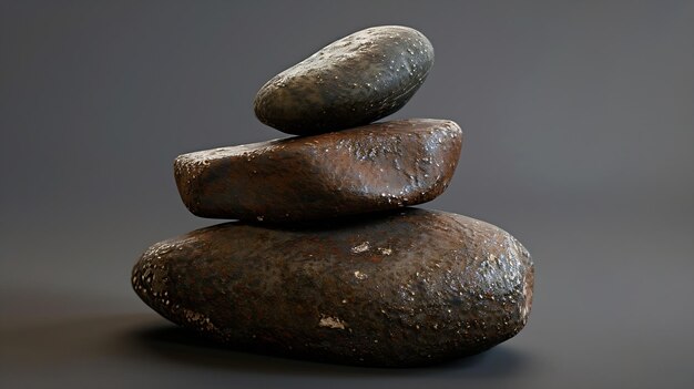 brown stones on dark gray background for podium background Generative AI