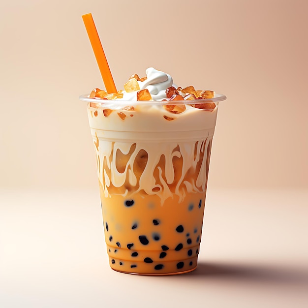 Brown sugar bubble boba drink milk tea perfect for drink catalog