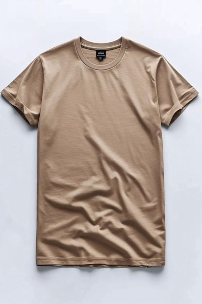 a brown t - shirt with a white logo on it