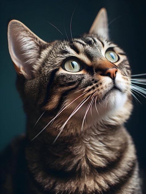 Brown Tabby Cat In Close Up Photography