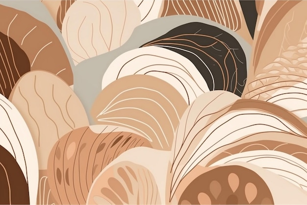 A brown and tan background with a pattern of leaves