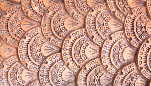 Brown terracotta wall texture