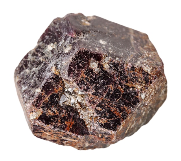 Brown Tourmaline Dravite mineral stone isolated